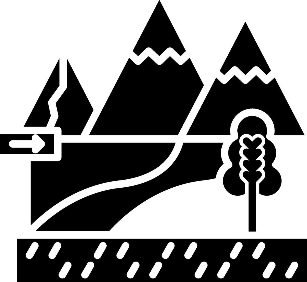 Pathway Glyph Icon vector