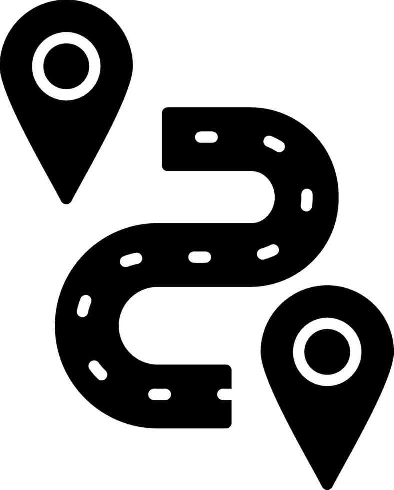 Route Glyph Icon vector