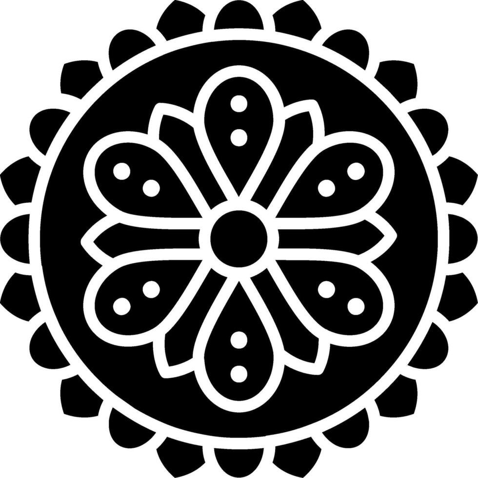Mandala Glyph Icon vector