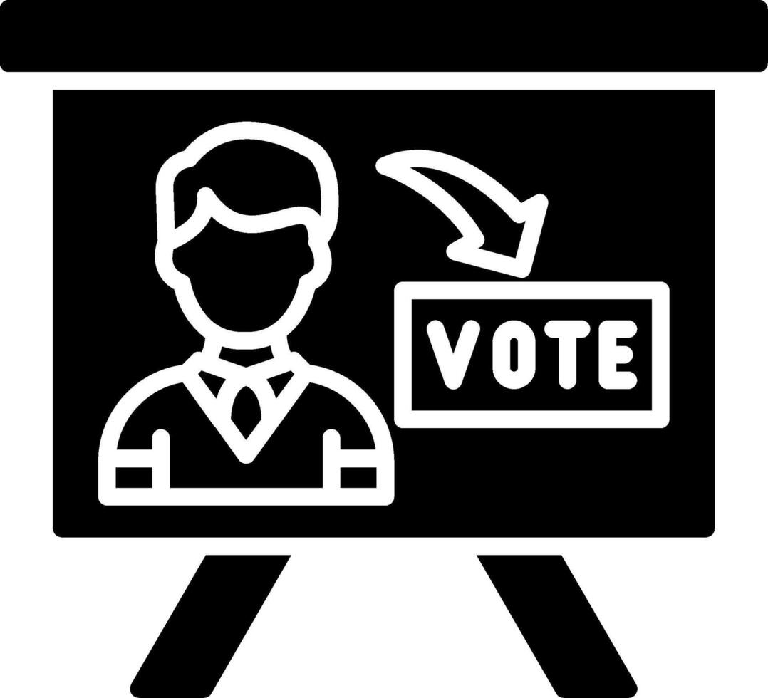 Voting Booth Glyph Icon vector