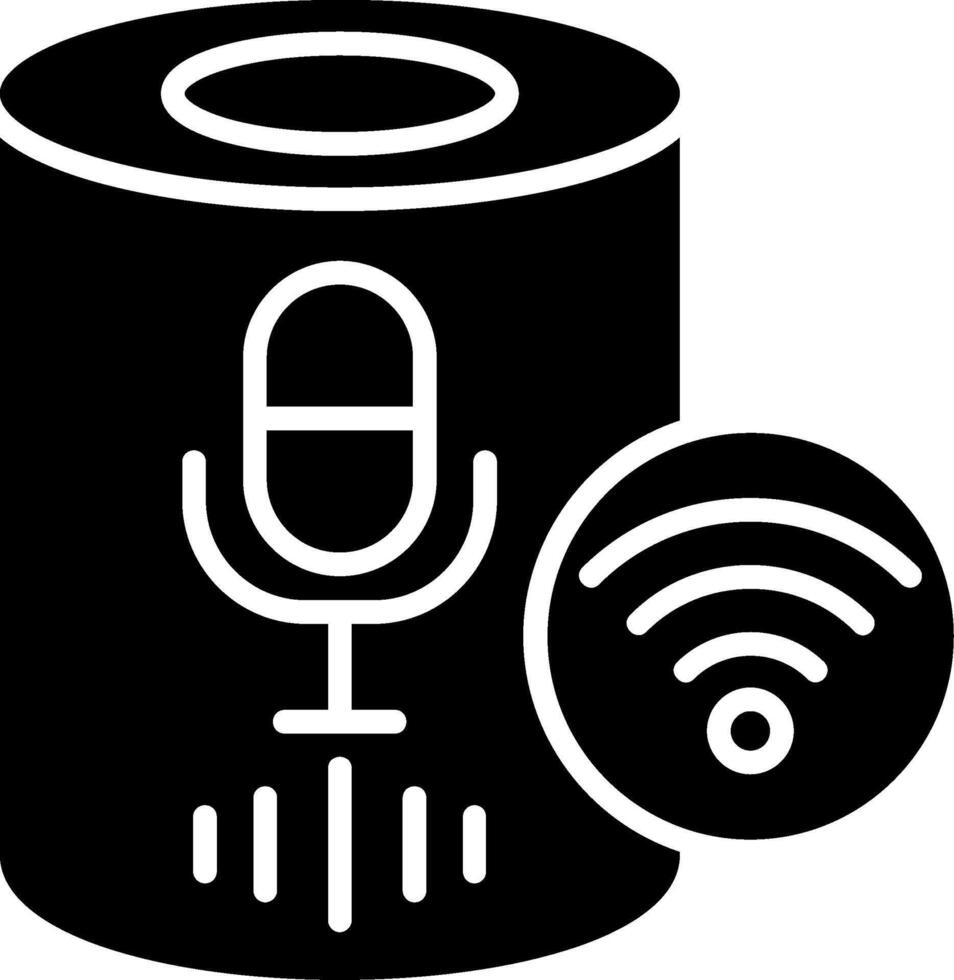 Voice Assistant Glyph Icon vector
