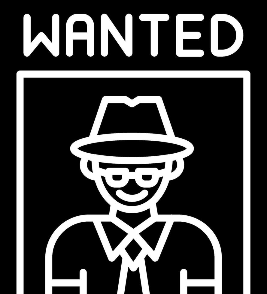 Wanted Poster Glyph Icon vector