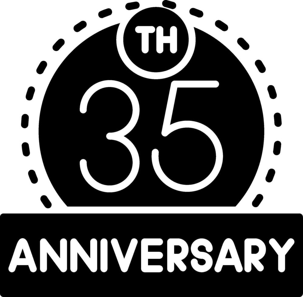 35th Anniversary Glyph Icon vector