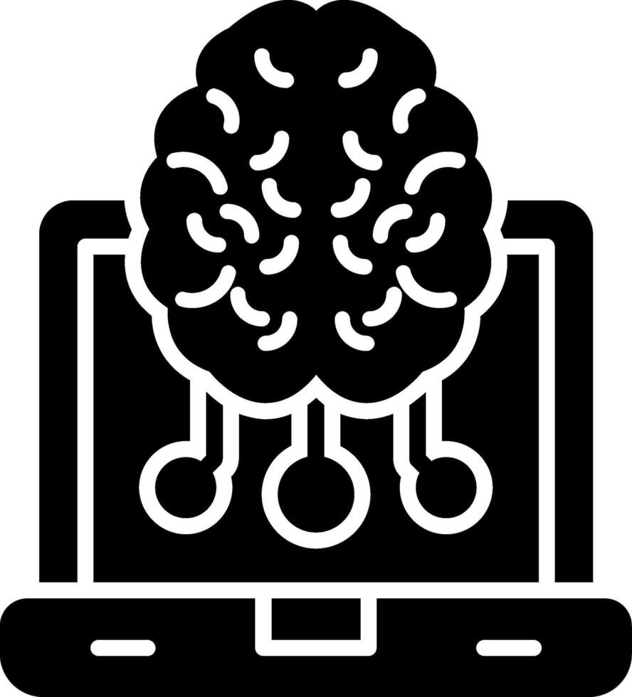 Artificial Intelligence Glyph Icon vector