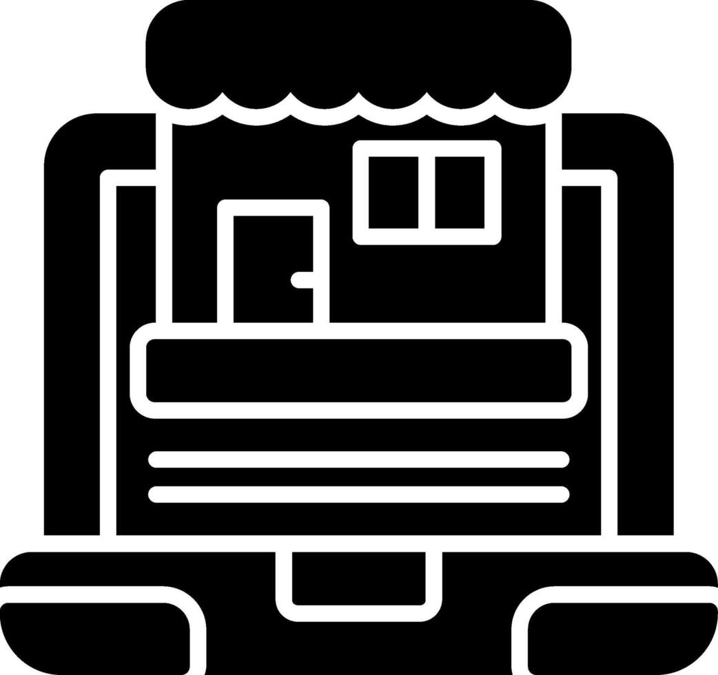 Online Shop Glyph Icon vector