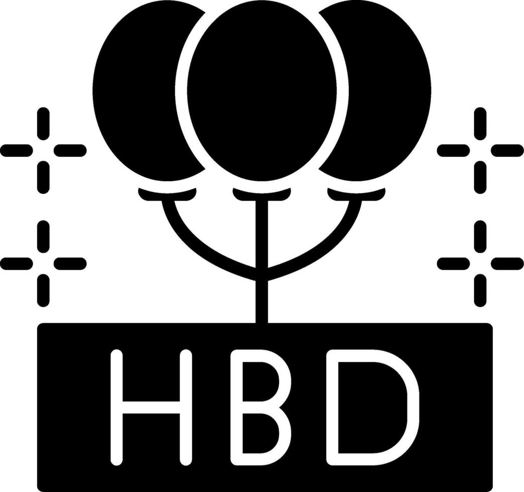 Happy Birthday Glyph Icon vector