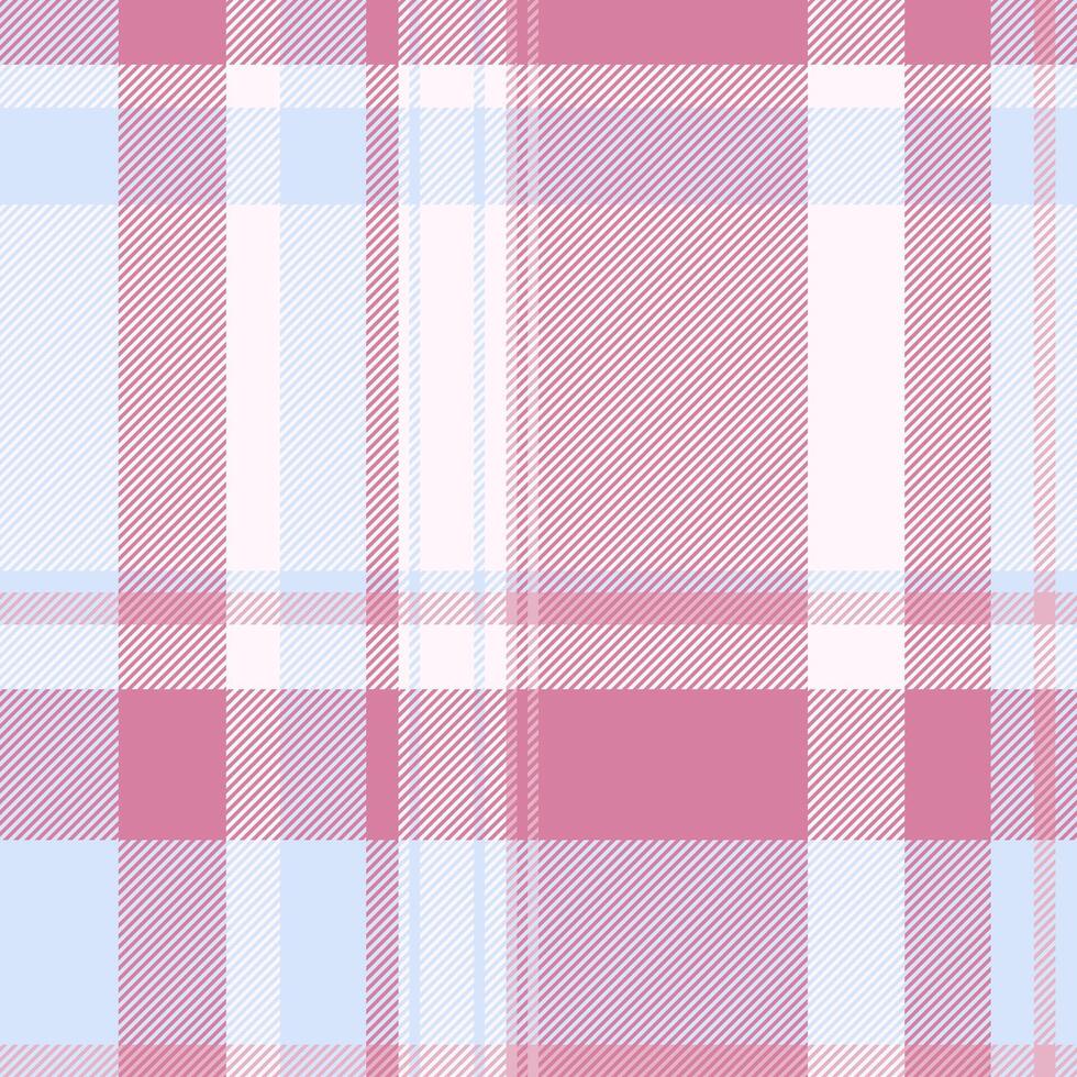 Diamond tartan plaid seamless, diwali textile check texture. France pattern fabric background in light and pink colors. vector