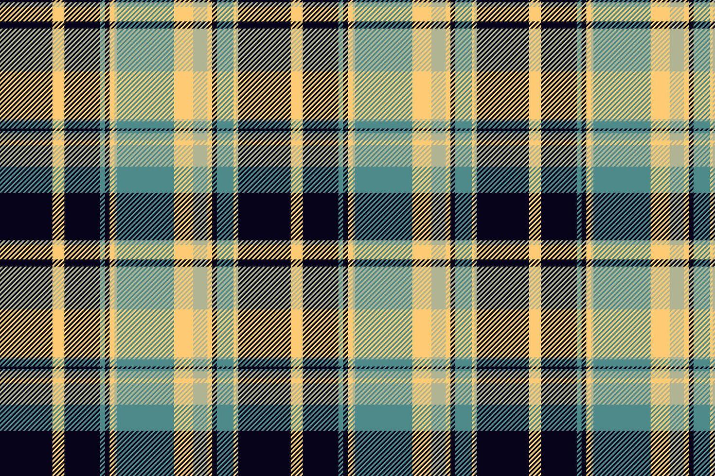 Deluxe check plaid, serene background pattern texture. Tough textile fabric seamless tartan in black and cyan colors. vector