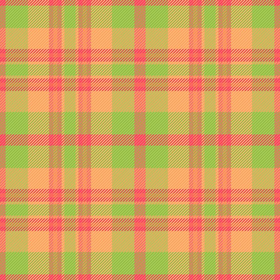 Horizontal seamless textile background, close-up check texture . Professional tartan pattern fabric plaid in orange and red colors. vector