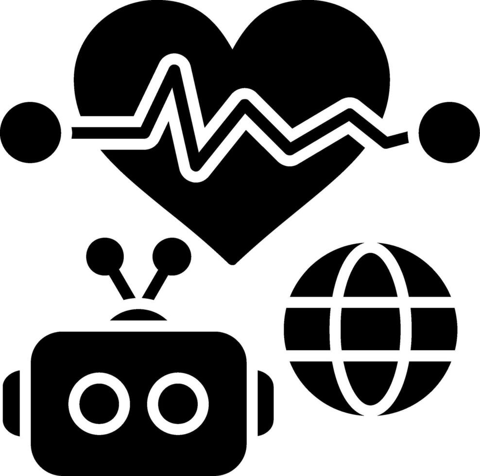 Deep Learning Glyph Icon vector