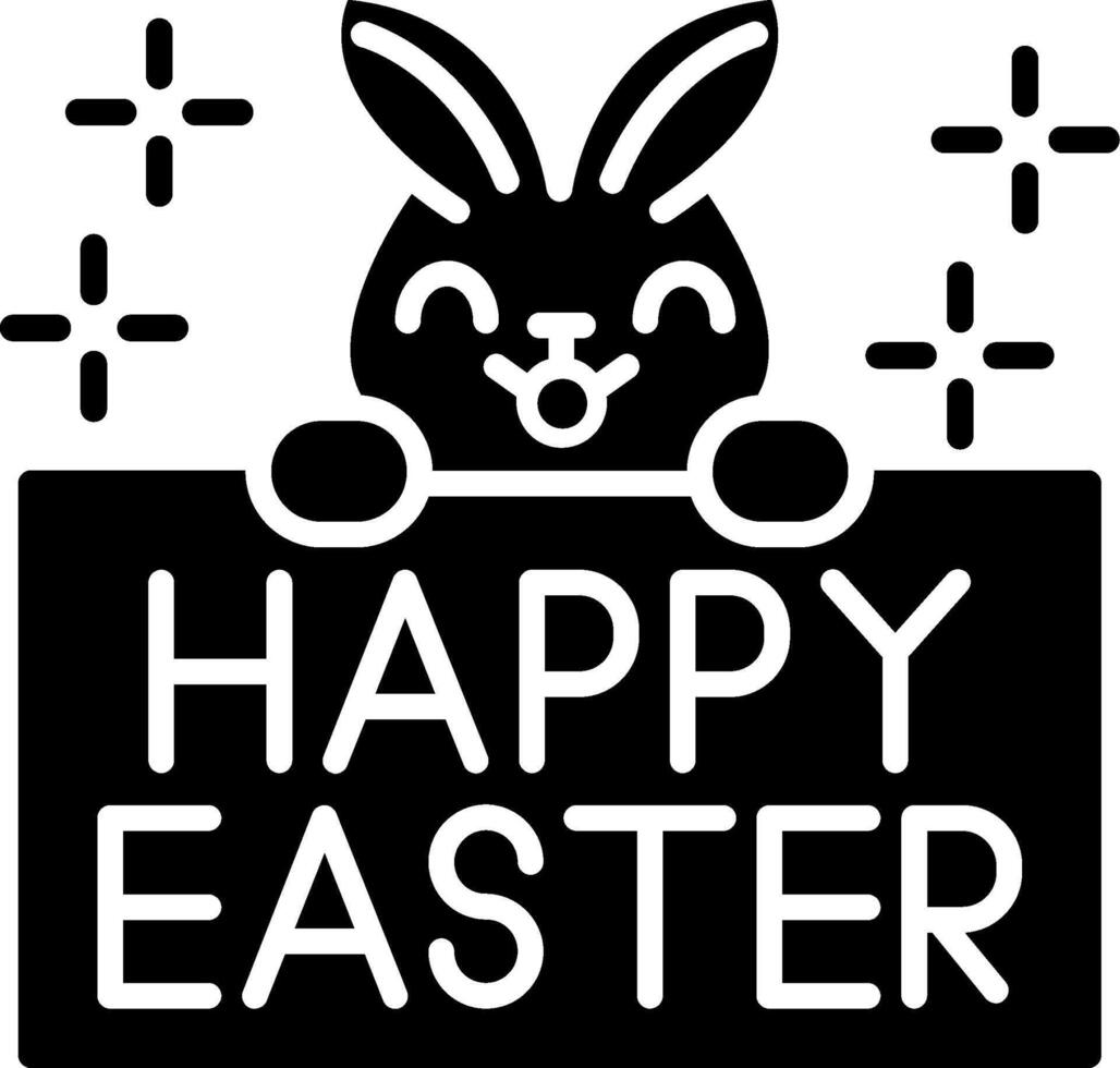 Happy Easter Glyph Icon vector