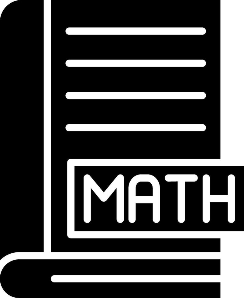 Math Book Glyph Icon vector