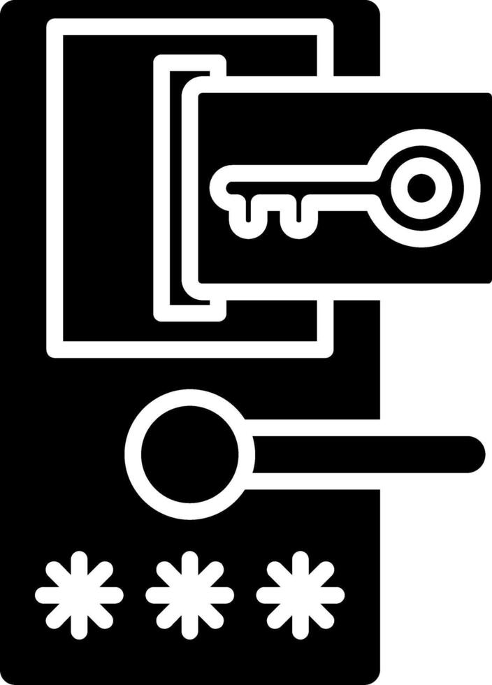 Door Lock Glyph Icon vector