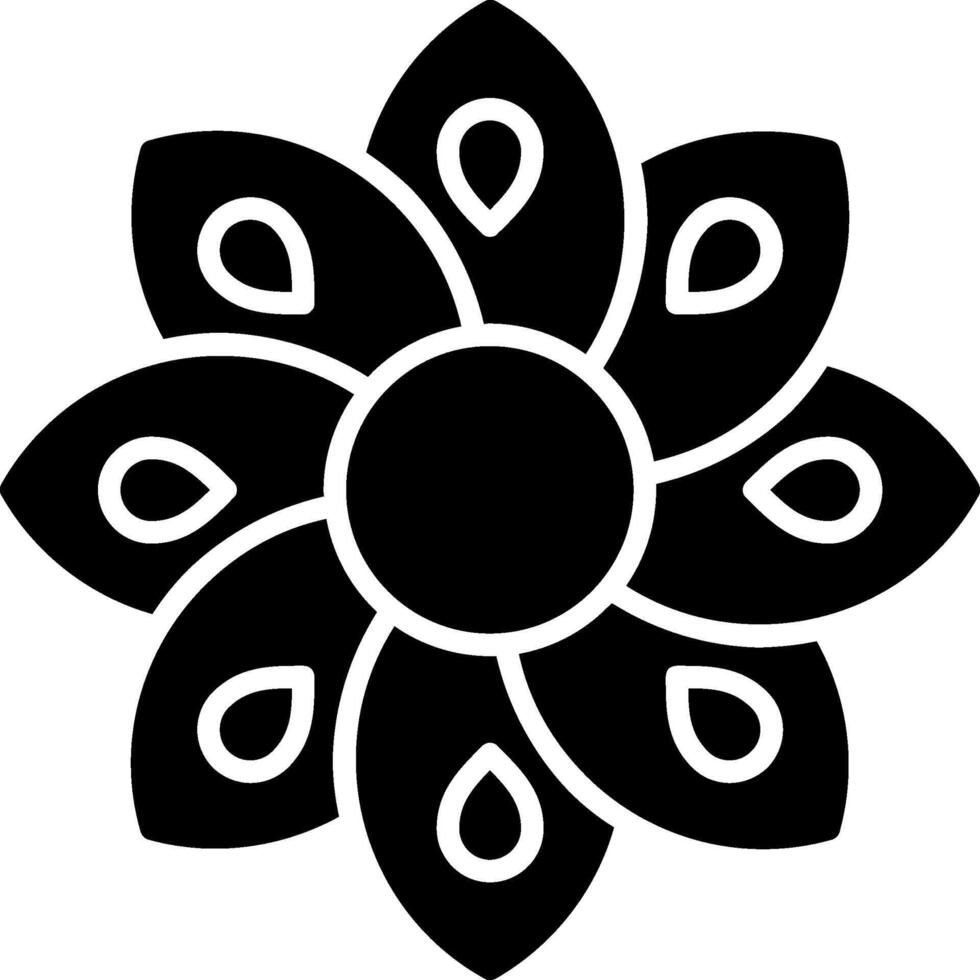 Dahlia Glyph Icon vector