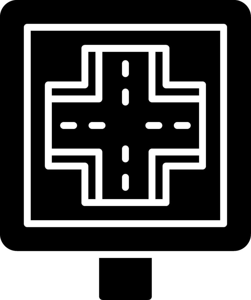 Cross Road Glyph Icon vector