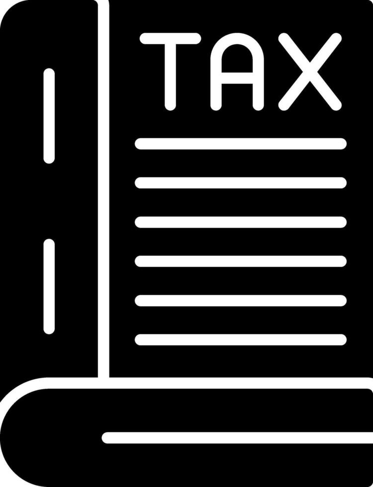 Tax Book Glyph Icon vector
