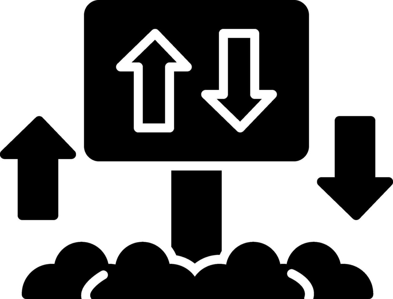 Two Ways Glyph Icon vector