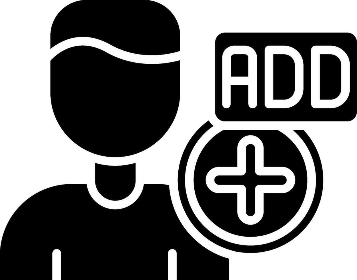 Add Friend Glyph Icon vector