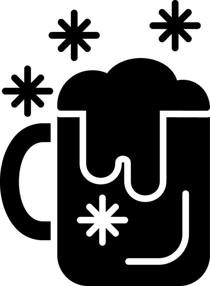 Cold Beer Glyph Icon vector