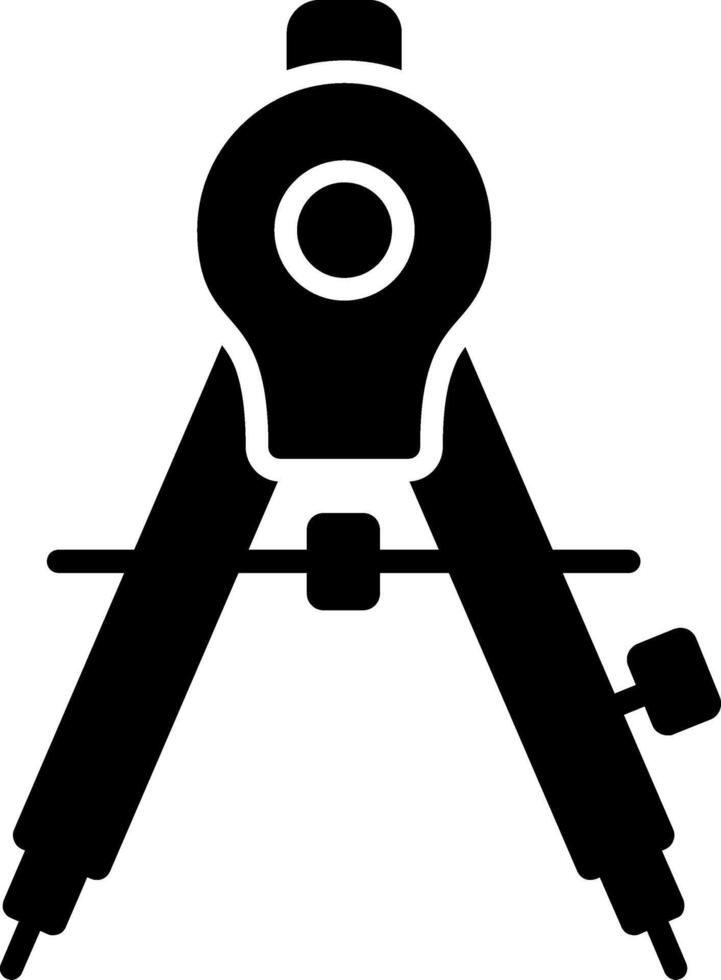 Drawing Compass Glyph Icon vector