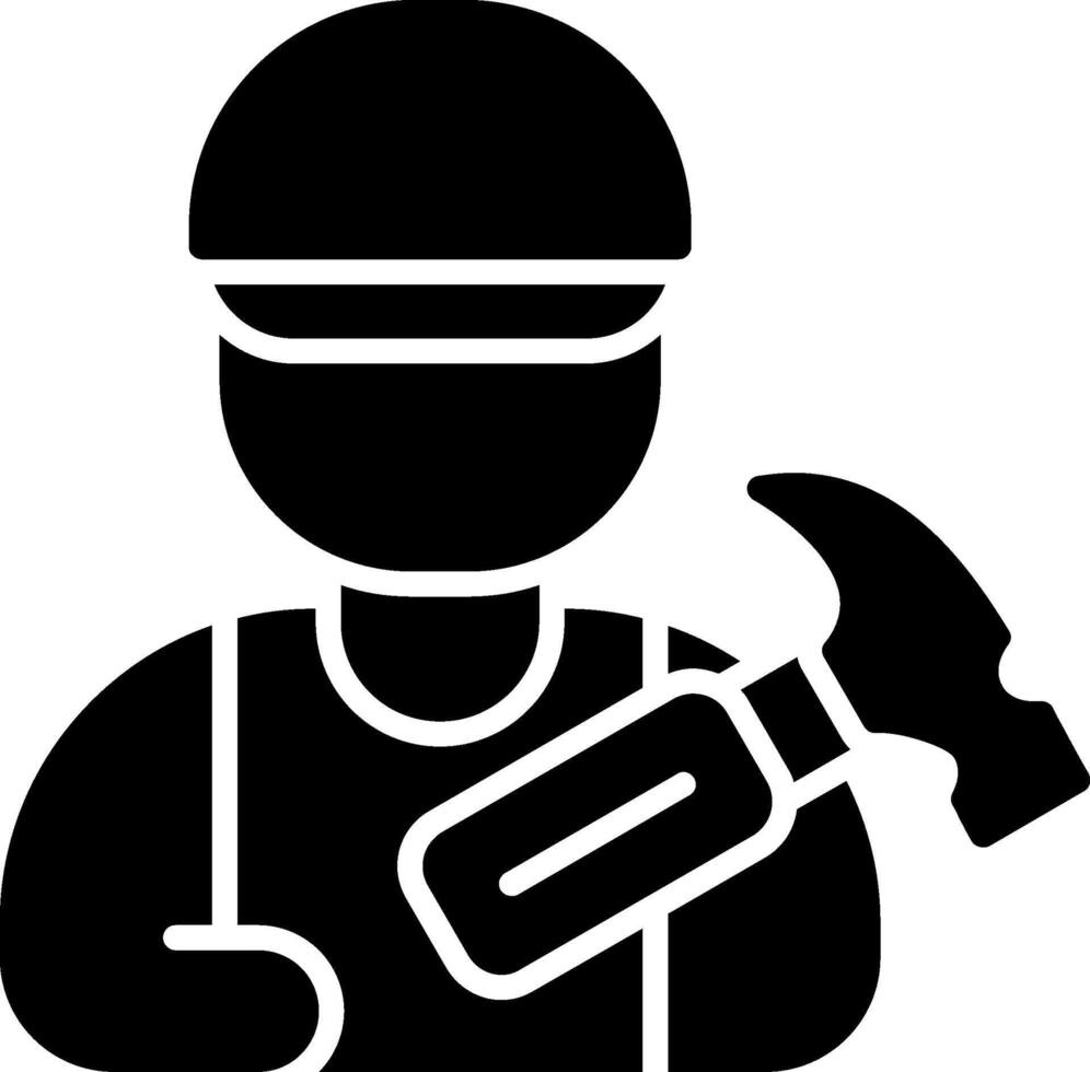 Carpenter Glyph Icon vector
