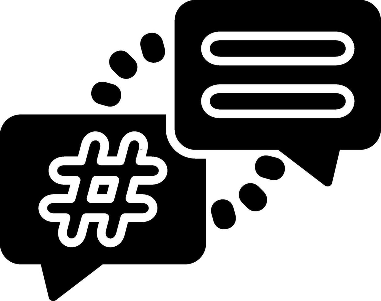 Hashtags Glyph Icon vector
