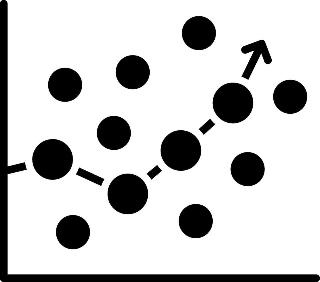 Regression Analysis Glyph Icon vector
