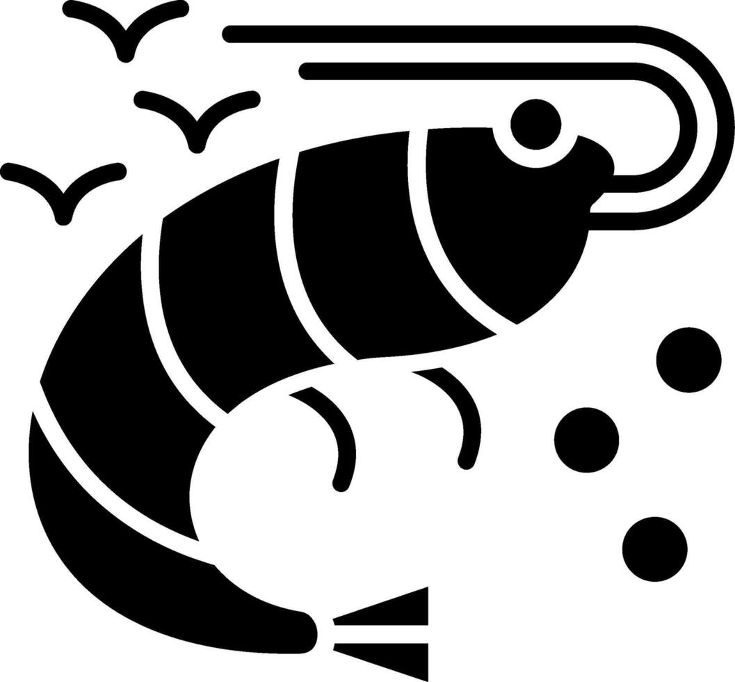 Prawn Glyph Icon vector