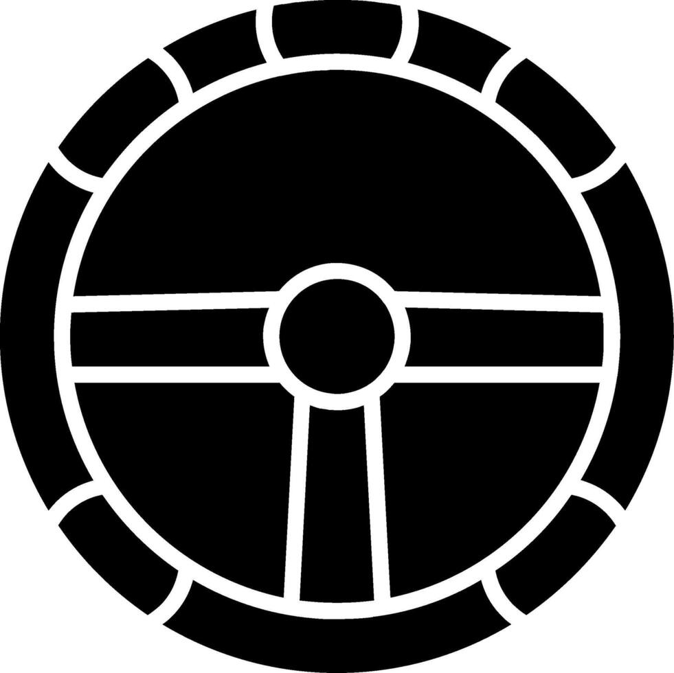 Steering Wheel Glyph Icon vector