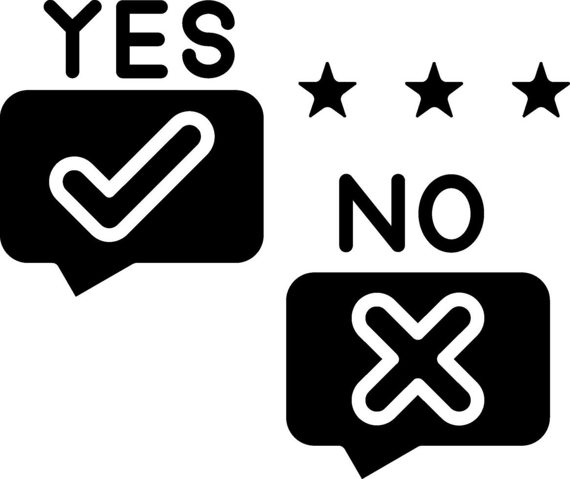 Yes No Glyph Icon vector