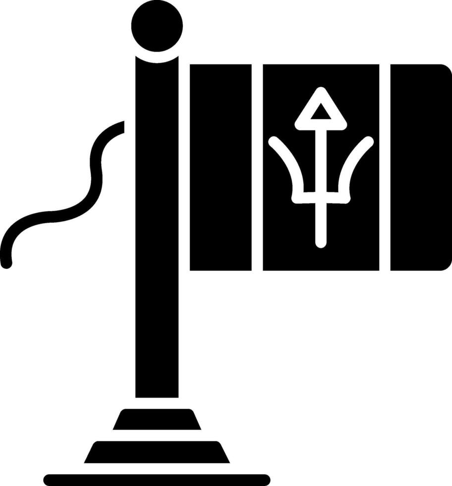 Barbados Flag Glyph Icon vector