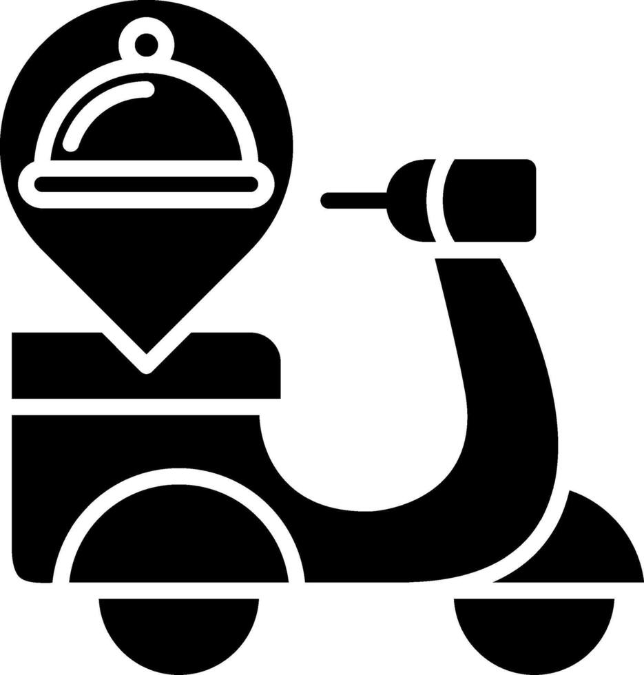 Delivery Bike Glyph Icon vector