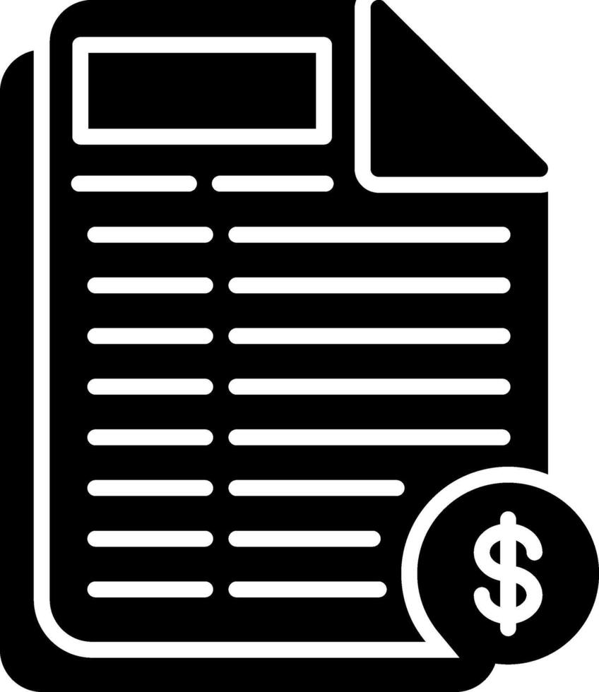 File Glyph Icon vector