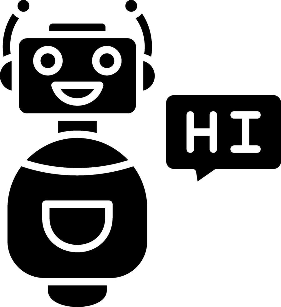 Bot Glyph Icon vector