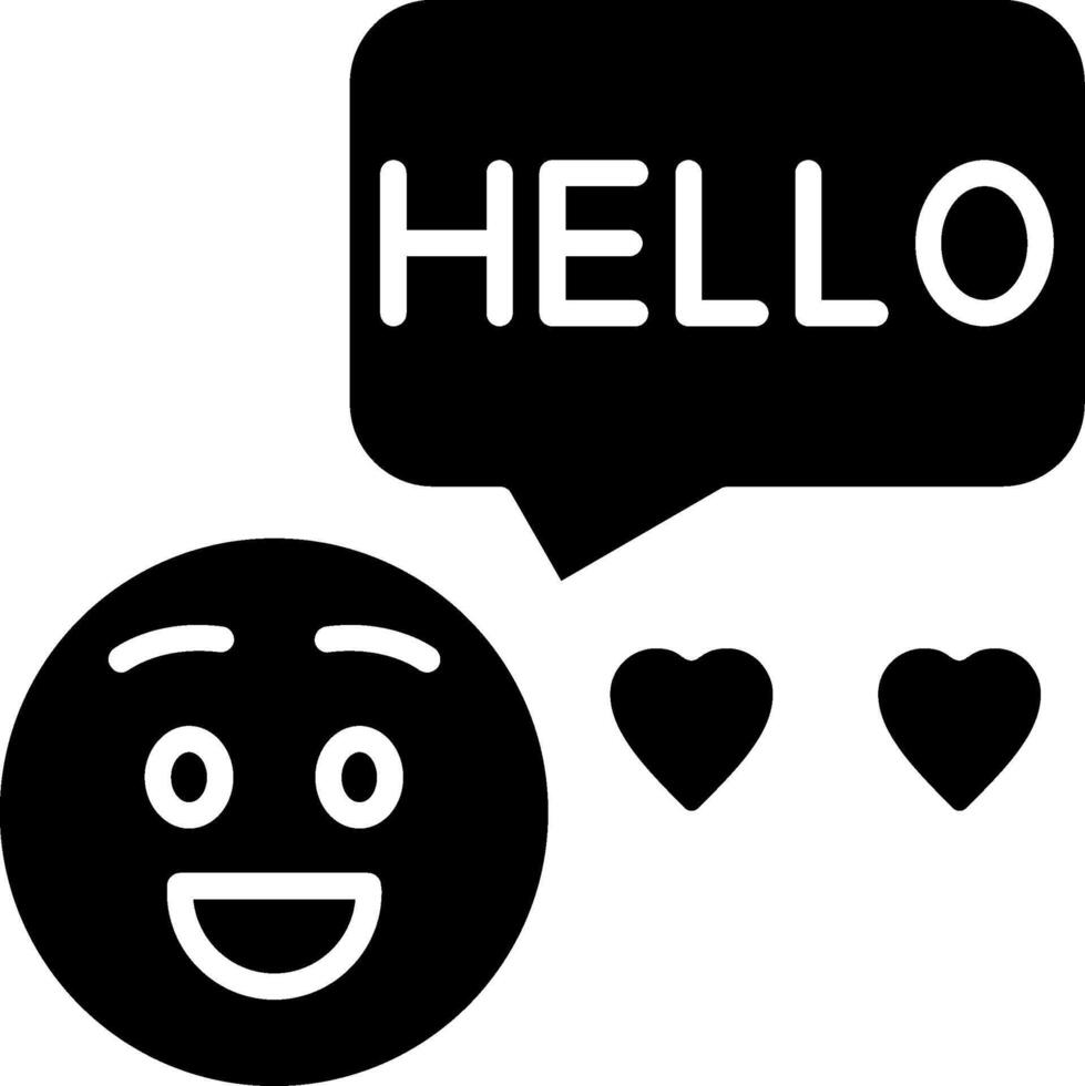 Hello Glyph Icon vector