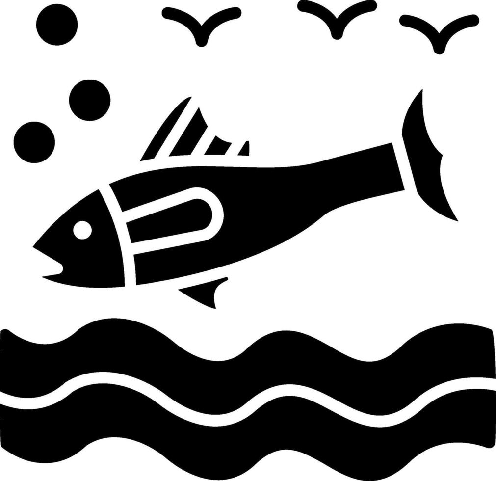 Salmon Glyph Icon vector