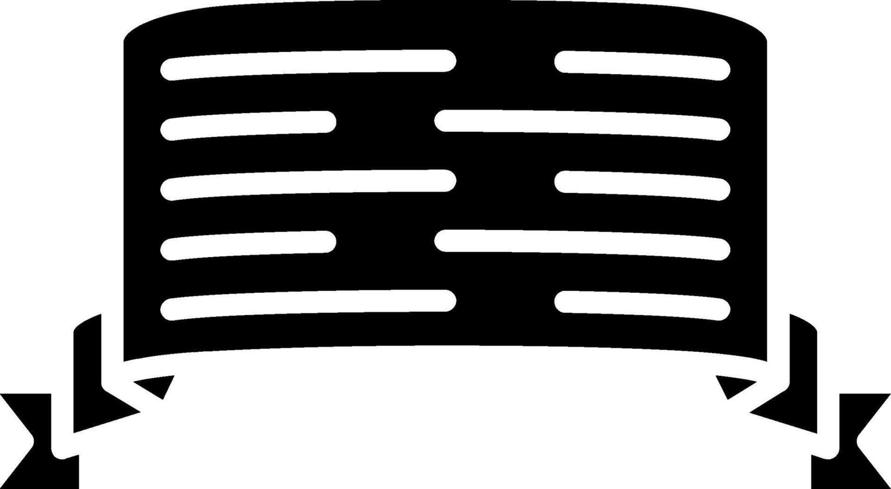Ribbon Folds Glyph Icon vector