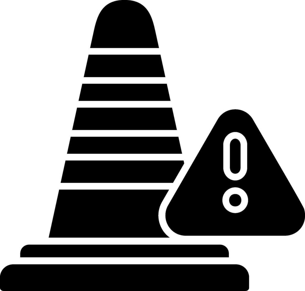 Traffic Cone Glyph Icon vector
