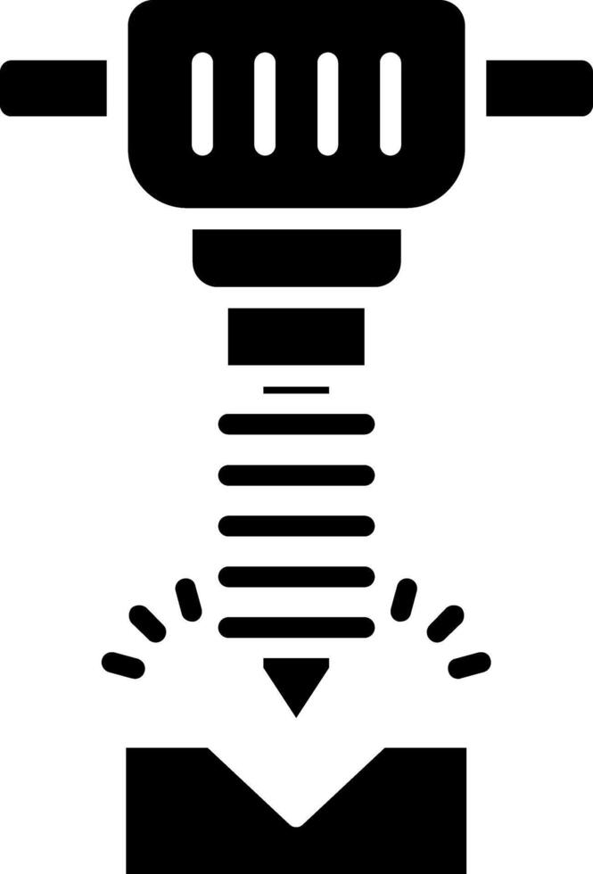 Jackhammer Glyph Icon vector