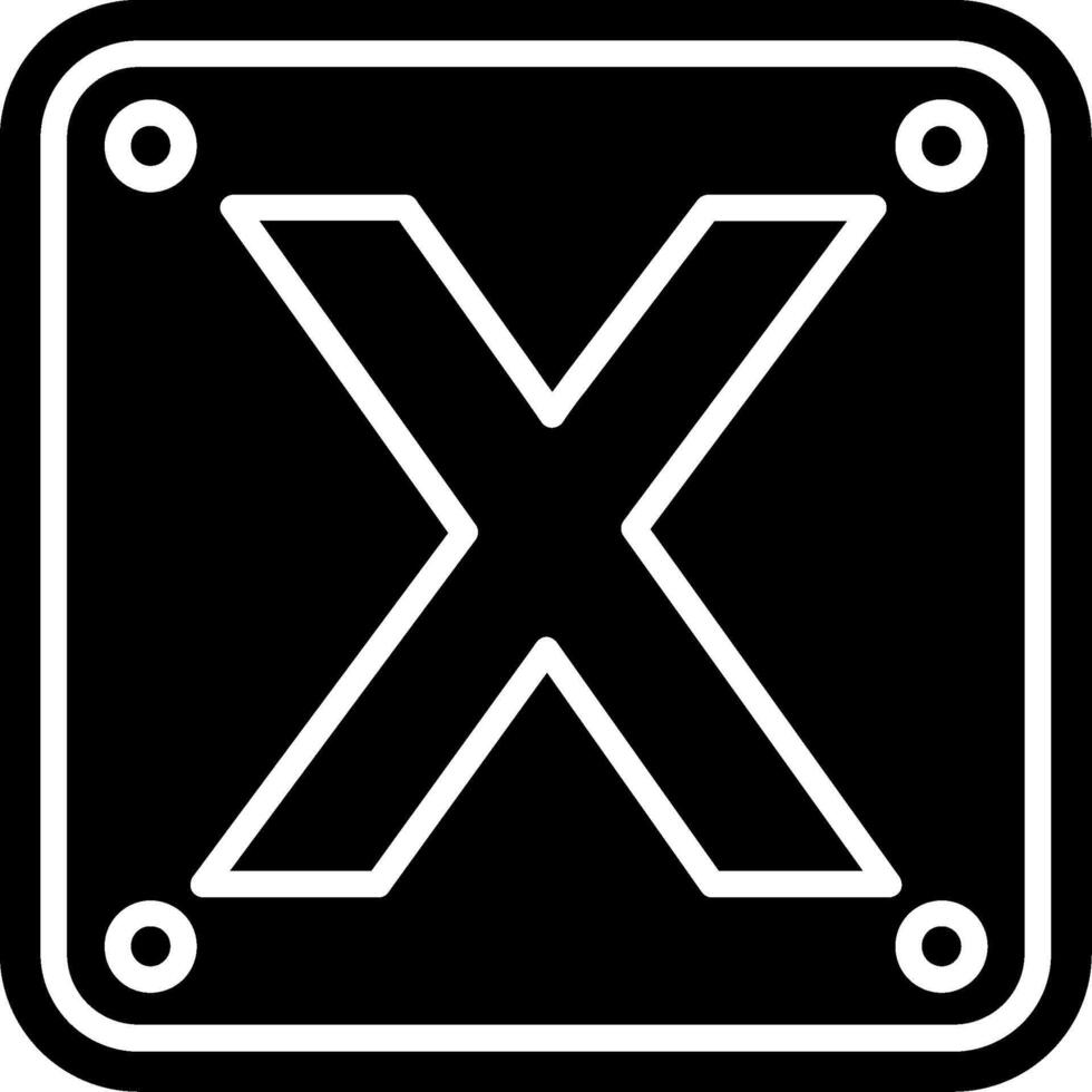 Letter X Glyph Icon vector