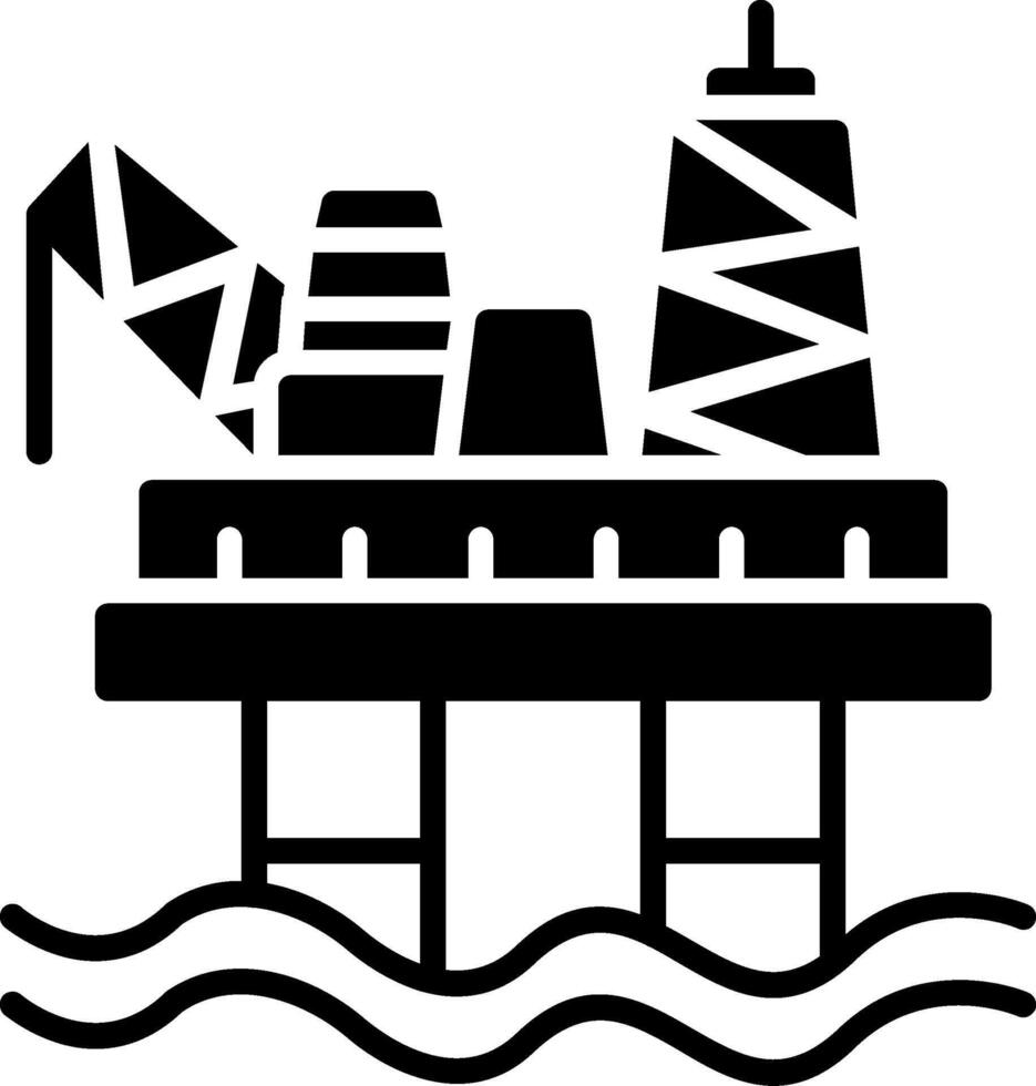 Oil Rig Glyph Icon vector
