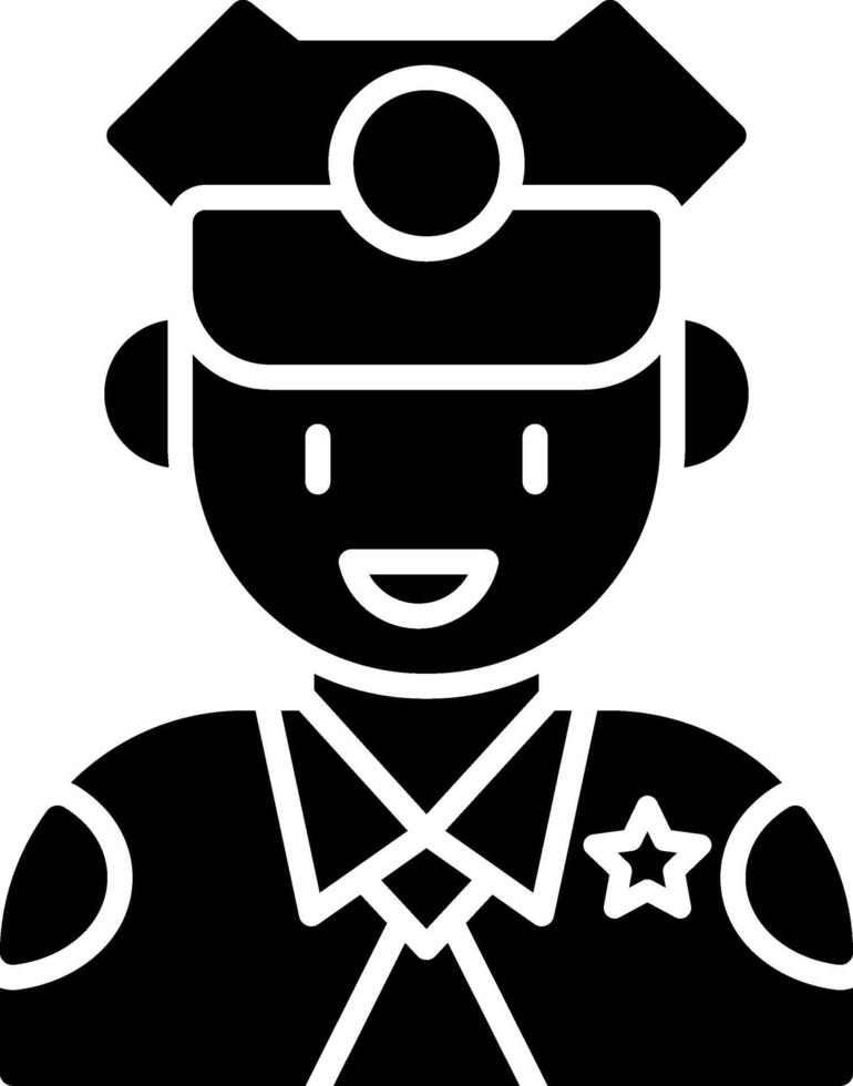Policeman Glyph Icon vector