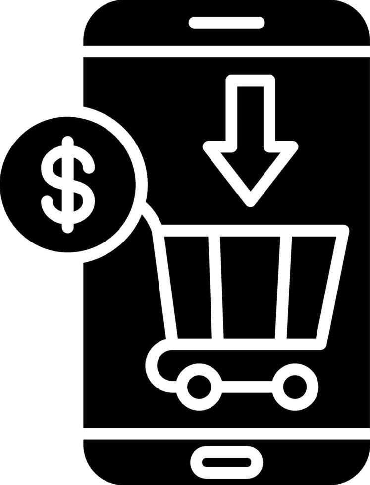 Shopping Online Glyph Icon vector