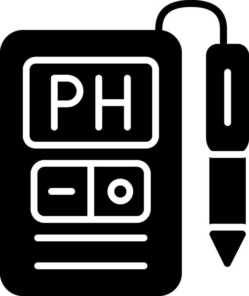 Ph Meter Glyph Icon vector