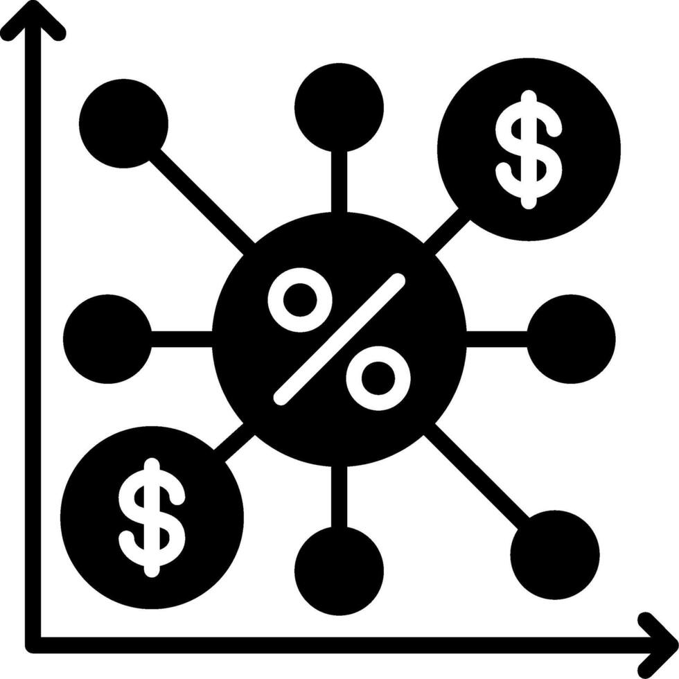 Compound Interest Glyph Icon vector