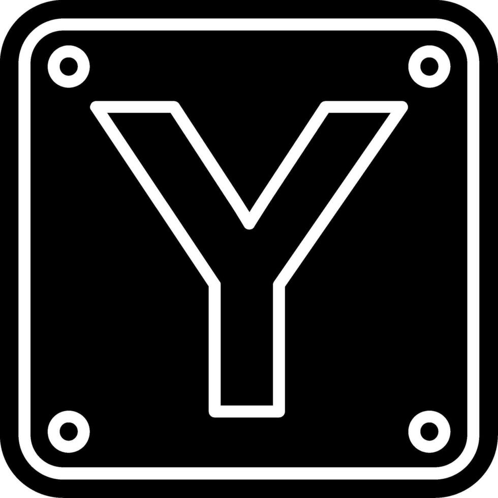 Letter Y Glyph Icon vector