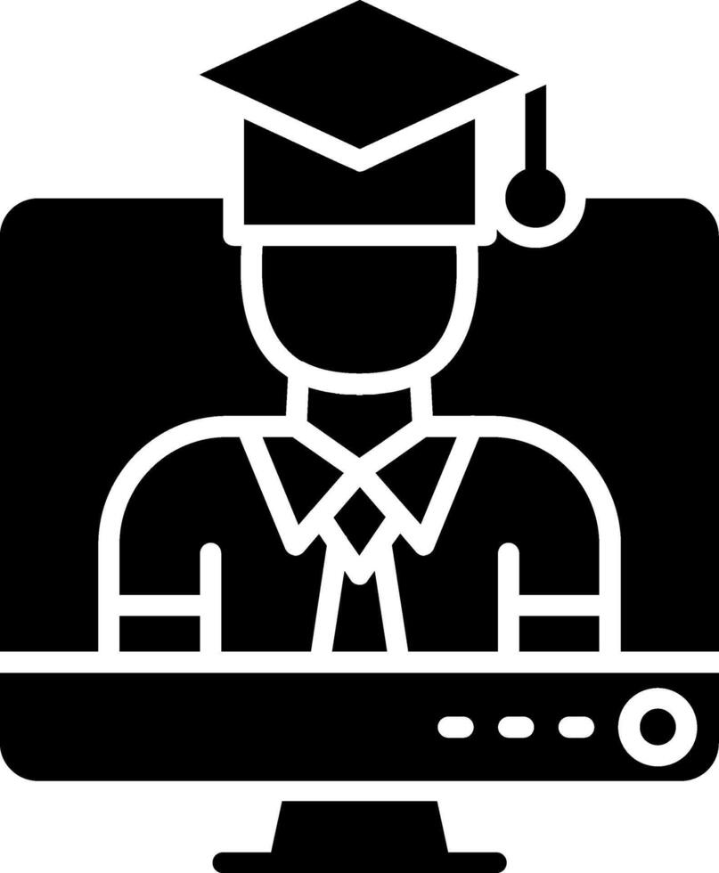Online Student Glyph Icon vector