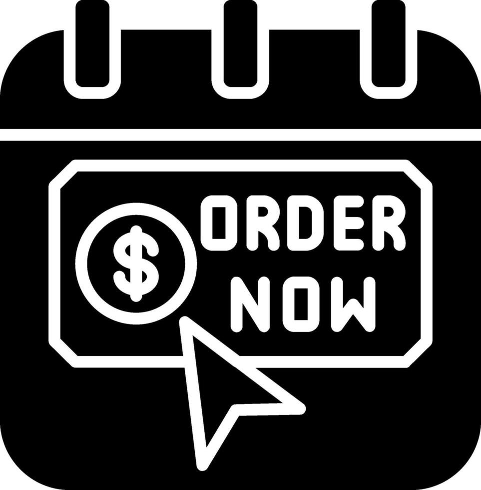 Order Now Glyph Icon vector