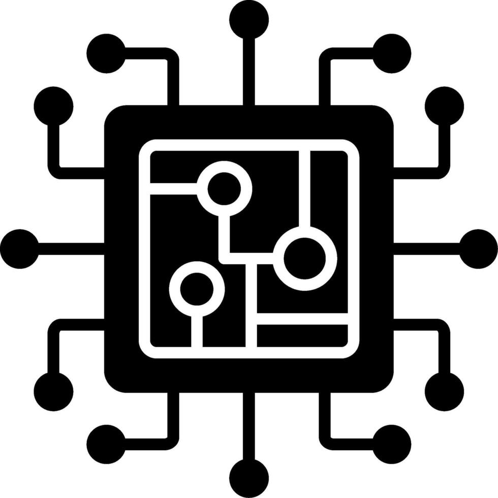 Processor Glyph Icon vector