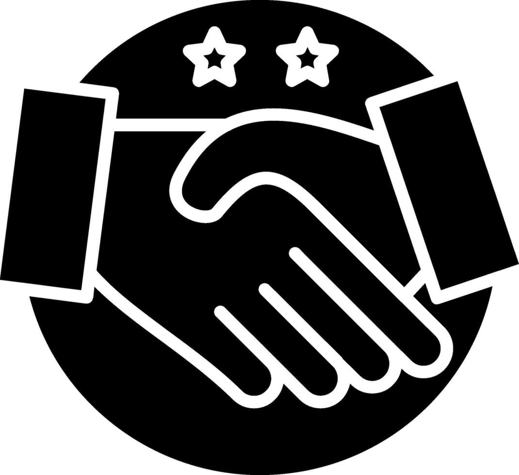 Shake Hands Glyph Icon vector